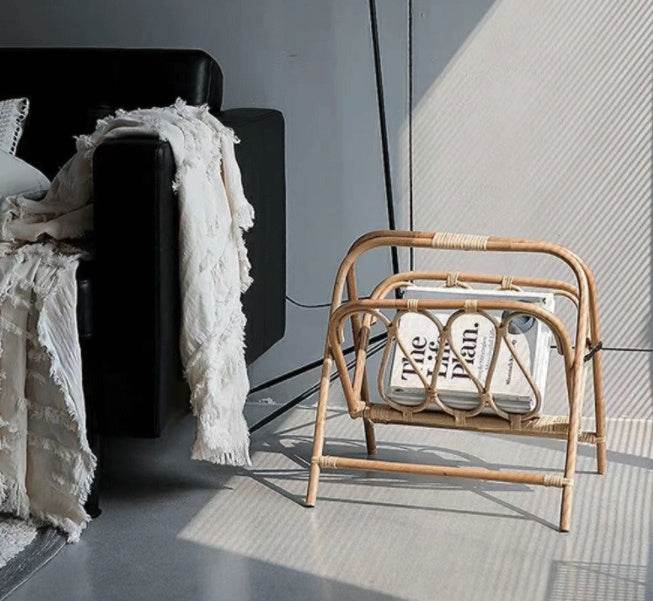 Porta riviste in rattan stile giapponese - Come Moon