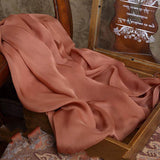 Sciarpa lunga in seta di gelso marrone – naturale eleganza - Come Moon 