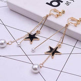 Orecchini pendenti con stelle e perle – Eleganza moderna - Come Moon 