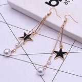 Orecchini pendenti con stelle e perle – Eleganza moderna - Come Moon 