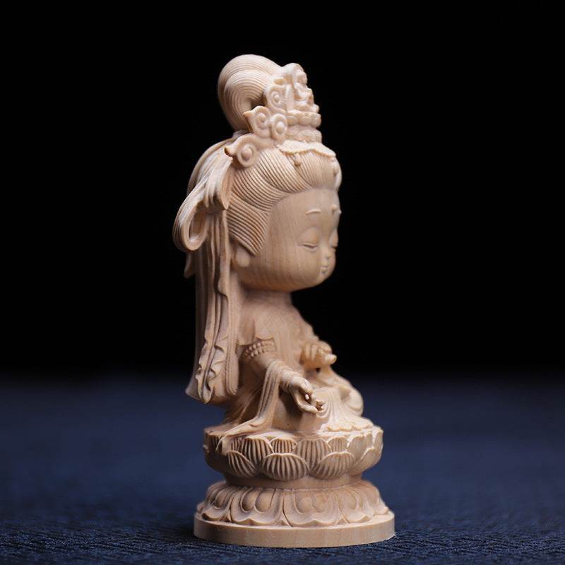Guanyin in bosso — scultura raffinata - Come Moon 