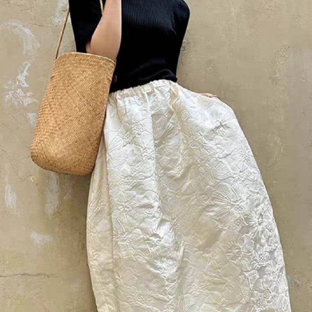 Gonna Jacquard con Tulipani in Rilievo – Eleganza e Dettagli Unici - Come Moon 