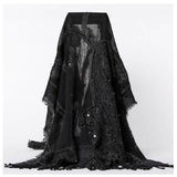 Sciarpa in lana pregiata con perline ricamate – calda ed elegante - Come Moon 