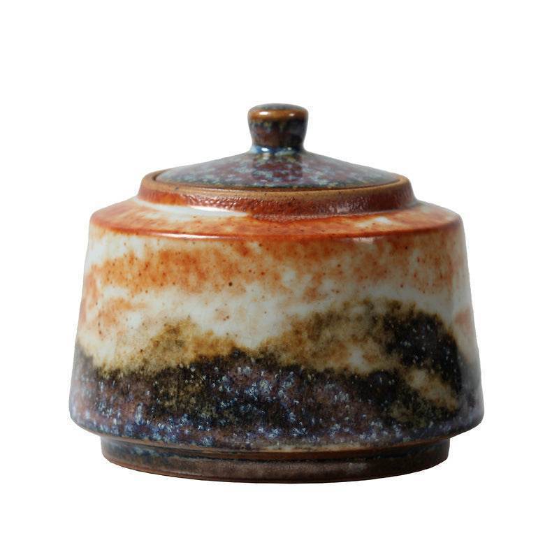 Contenitore tè Mu Tao in ceramica Shino Yaki giapponese - Come Moon 