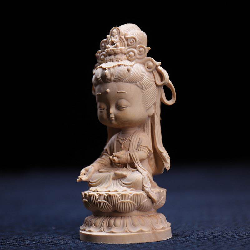 Guanyin in bosso — scultura raffinata - Come Moon 
