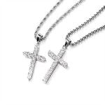 Collana con Croce piena in Zirconi - Eleganza e Luminosità - Come Moon 