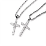 Collana con Croce piena in Zirconi - Eleganza e Luminosità - Come Moon 