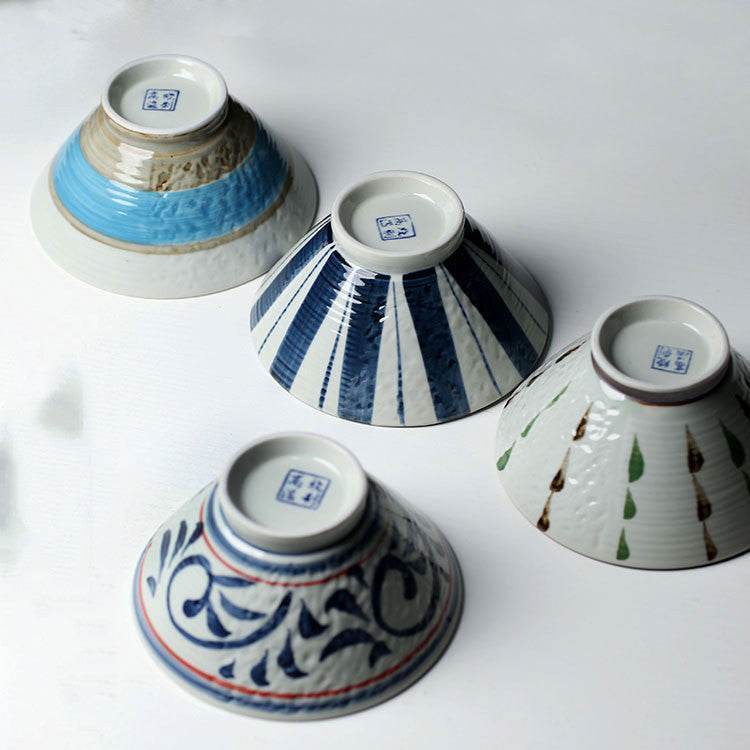 Set di 4 ciotole giapponesi in ceramica dipinta a mano - Come Moon 