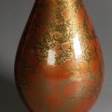 Vaso in bronzo fuso con smalto rosso e oro – Giappone, Shoei Yao - Come Moon 