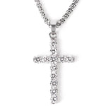 Collana con Croce piena in Zirconi - Eleganza e Luminosità - Come Moon 