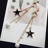 Orecchini pendenti con stelle e perle – Eleganza moderna - Come Moon 