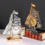Orologio da tavolo “Veliero del Tempo” – Design nautico in oro o argento - Come Moon 