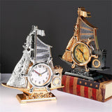 Orologio da tavolo “Veliero del Tempo” – Design nautico in oro o argento - Come Moon 