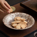 Piattino cerimoniale in argilla grezza con bordo argento - Come Moon 