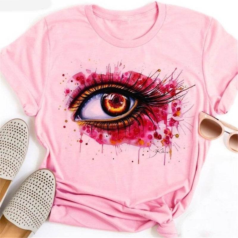T-shirt Artistica con Stampa Occhio - Come Moon 