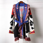 Cardigan cow print con bavero ricamato - Come Moon 