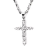 Collana con Croce piena in Zirconi - Eleganza e Luminosità - Come Moon 