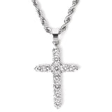Collana con Croce piena in Zirconi - Eleganza e Luminosità - Come Moon 