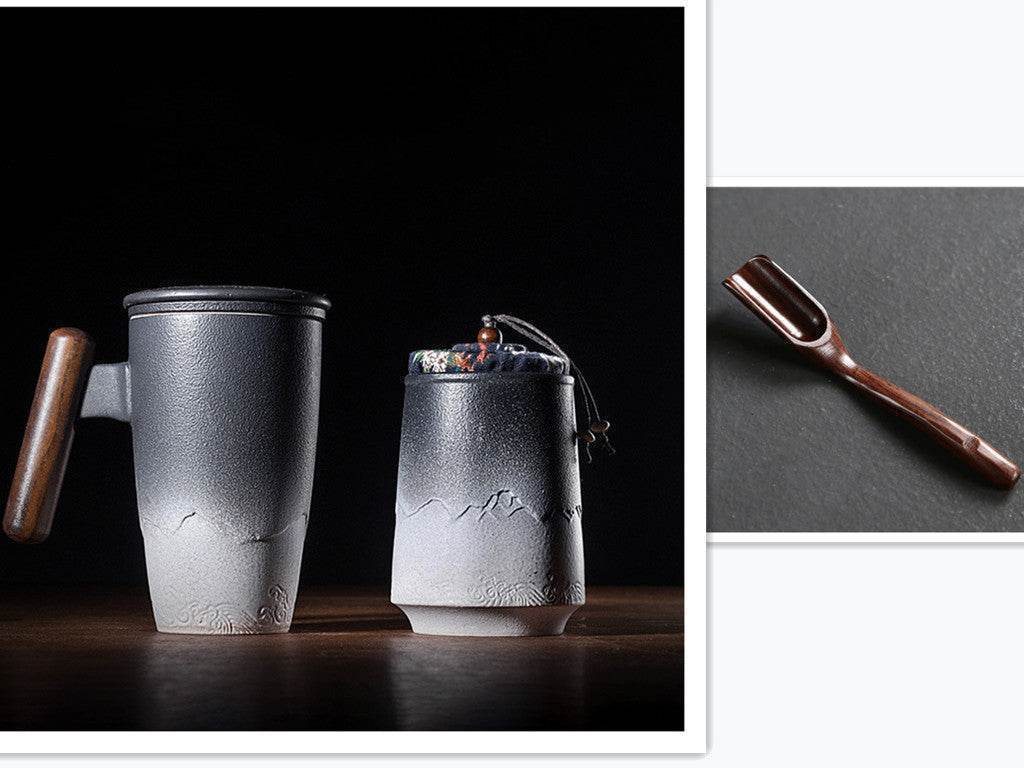Set tè in ceramica con coperchio, filtro e accessori - Come Moon 