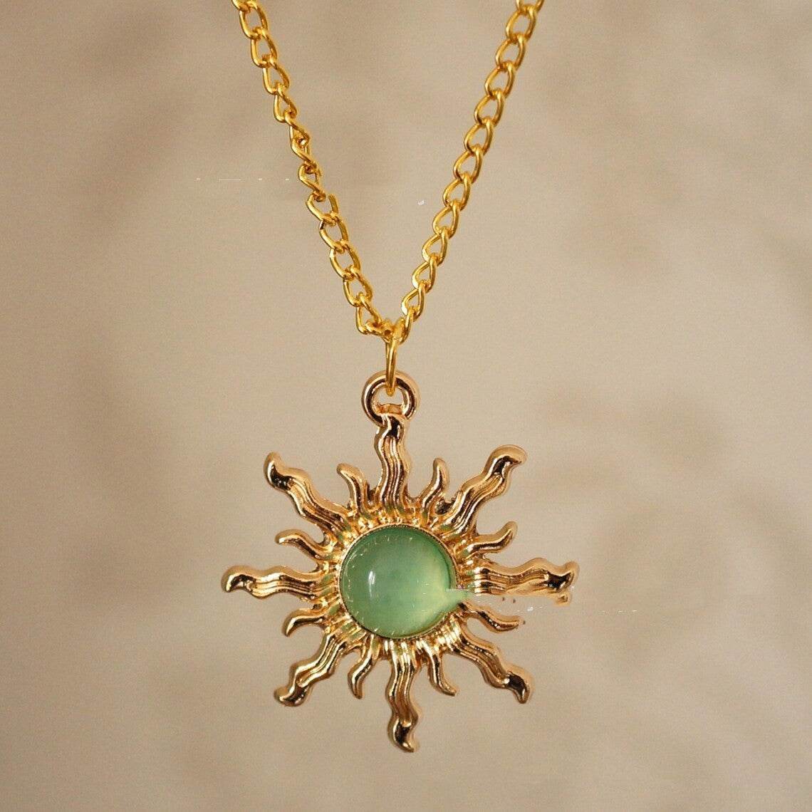 Collana Sole Punk con Pietra Verde - Come Moon 