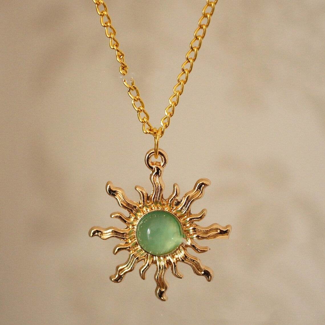 Collana Sole Punk con Pietra Verde - Come Moon 