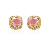 Orecchini “Regina di Cristallo” – Placcati oro o argento con pietra rosa - Come Moon 