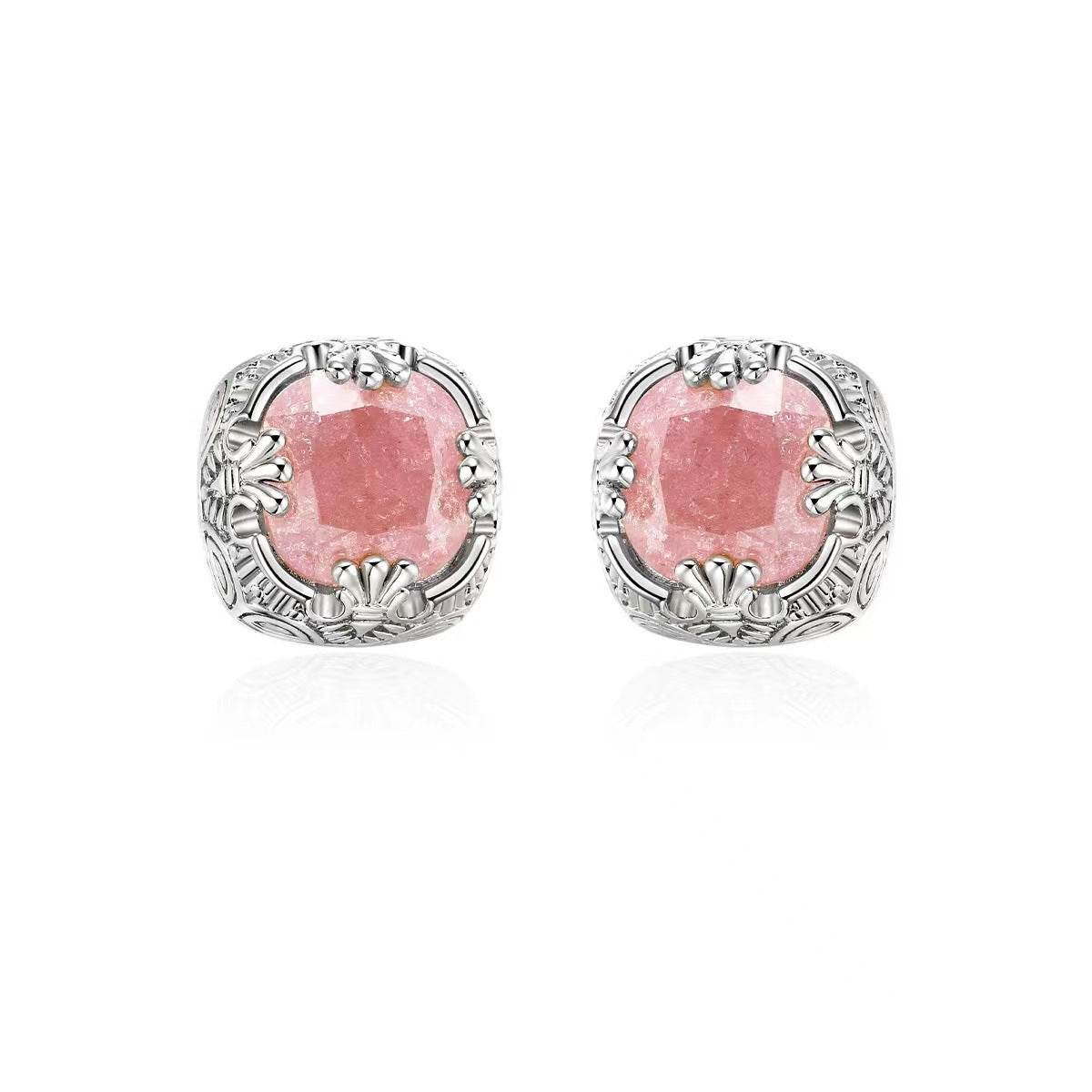 Orecchini “Regina di Cristallo” – Placcati oro o argento con pietra rosa - Come Moon 