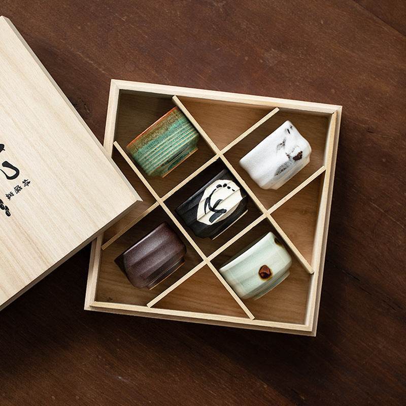 Set 5 coppette in ceramica vintage – stile giapponese - Come Moon 