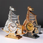 Orologio da tavolo “Veliero del Tempo” – Design nautico in oro o argento - Come Moon 