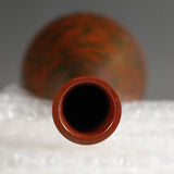Vaso in bronzo fuso con smalto rosso e oro – Giappone, Shoei Yao - Come Moon 