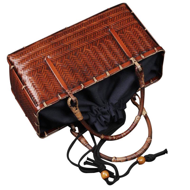 Borsa Giapponese Vintage in Bambù Intrecciato - Come Moon 