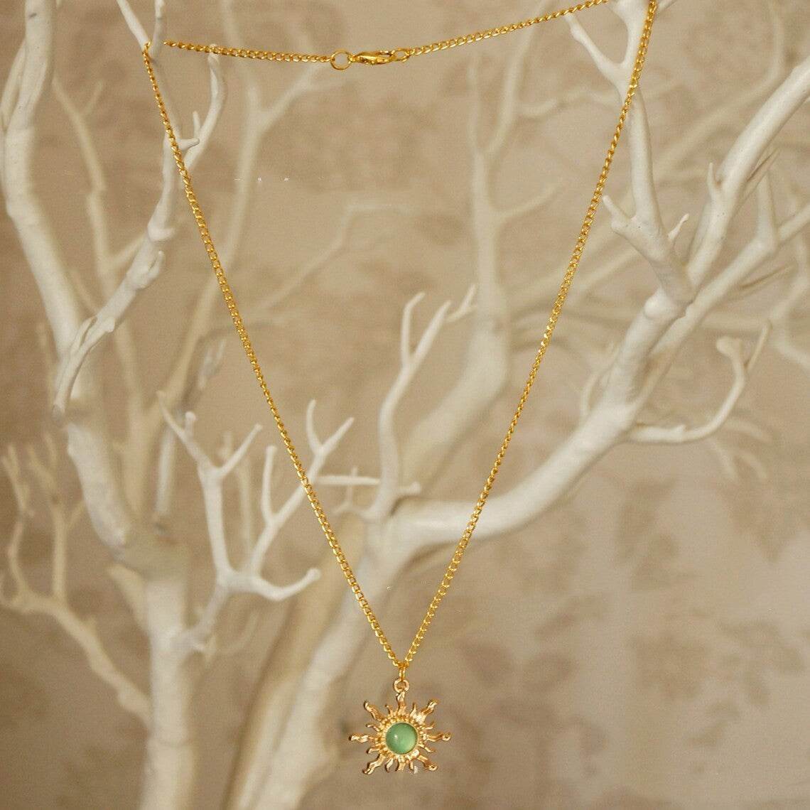Collana Sole Punk con Pietra Verde - Come Moon 