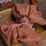 Sciarpa lunga in seta di gelso marrone – naturale eleganza - Come Moon 