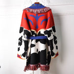 Cardigan cow print con bavero ricamato - Come Moon 