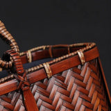 Borsa Giapponese Vintage in Bambù Intrecciato - Come Moon 