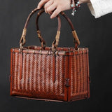 Borsa Giapponese Vintage in Bambù Intrecciato - Come Moon 